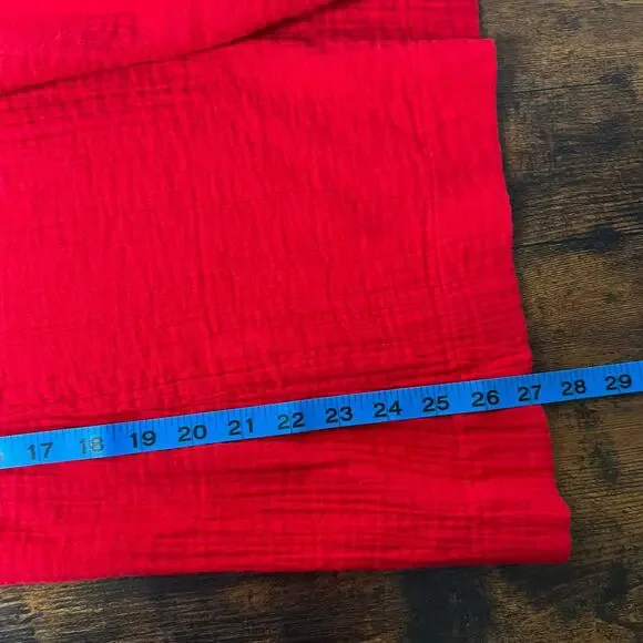 Quince Women's Organic Cotton Gauze Smocked Wide Leg Jumpsuit Cherry Red Sz S - Picture 10 of 11